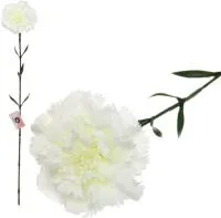 Цветок искусственный Гвоздика 68см белая