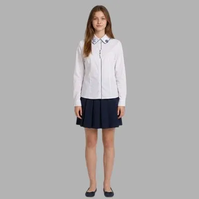 Блузка для девочки школьная Deloras (р.122 белый)