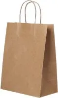 Пакет 26х12х32см крафт с кручеными ручками без подворота