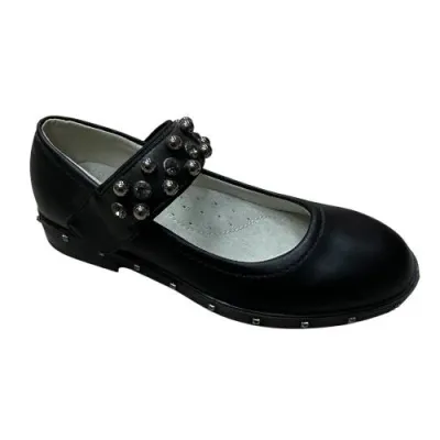 Туфли для девочек школьные цвет:черный