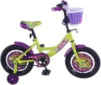 Велосипед 14" Сказочный патруль А-тип страховочные колеса, салатово-фиолетовый