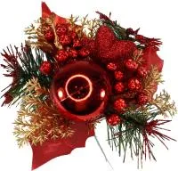 Букет еловый декоративный Размер: 120х130х180мм Цвет: красный