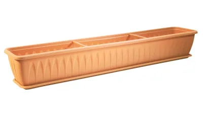 Балконный ящик Алиция с поддоном 1000мм (белая глина)