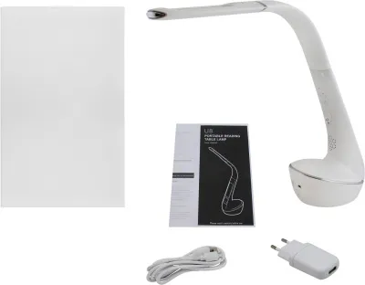 Светильник настольный светодиодный с часами и термометром (молочный)