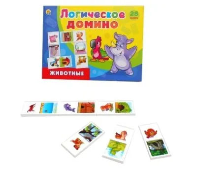 Игра настольная Домино логическое (Животные // ИД-5426)