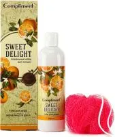 Подарочный набор жен COMPLIMENT №1360 Sweet Delighеt (гель д/душа 250мл+мочалка)