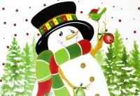 Салфетка подстановочная 300х450мм Коллекция: Нарядный снеговик 