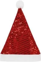 Колпак новогодний с пайетками Размер: 56 Цвет: красный