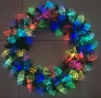 Венок фиброоптический Там Там светодиодный Рождественский зеленый d55см 100 веток мультиколор