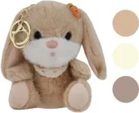 Игрушка мягкая брелок Кролик с нагрудником, 13см
