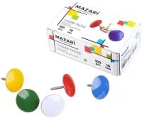 Кнопки канцелярские 100шт MAZARI цветные