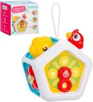 Игровой центр Elefantino 6в1, развивающий, подвижные детали, часы-трещотка Размер: 10,5х8,5х10см