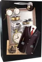 Пакет подарочный 30х12х42см Мужской стиль