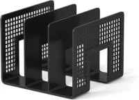 Лоток для бумаг 3-секции ErKr Classic 212х207х168мм вертикальный цельный, чёрный  