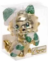 Ёлочная игрушка Весёлый котёнок 7х5х10см, цвет: шампань