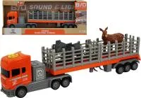 Игровой набор Грузовик с прицепом со свет/звук эффектами,с животными 2шт Размер в упаковке:50.5х10.5