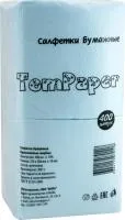 Салфетки бумажные TomPaper 400л ПНД голубые