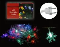 Гирлянда светодиодная Снежинки, длина 5м 28 ламп Цвет: мультиколор