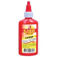 Клей канцелярский ПВА 85г ЛУЧ Супер красный флакон