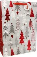 Пакет подарочный 30х12х42см Рождественские ели