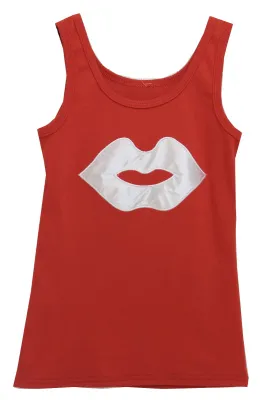 Майка для девочки Губы арт.5382 (красный)