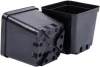 черный литой горшок роза для рассады 9х9х14см