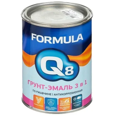 Грунт-эмаль по ржавчине FORMULA Q8 0,8/0.9кг (серый)
