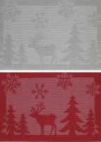Плейсмат 450х300мм Елочки, олень, снежинки