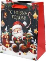 Пакет подарочный Весёлый Дед Мороз Размер: 18х10х23см Материал: бумага