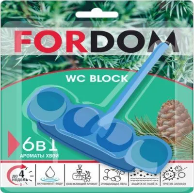 ЧС FORDOM 50г 6в1 блок для унитаза  (Ароматы хвои)