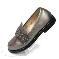 Полуботинки для девочек школьные цвет: серый