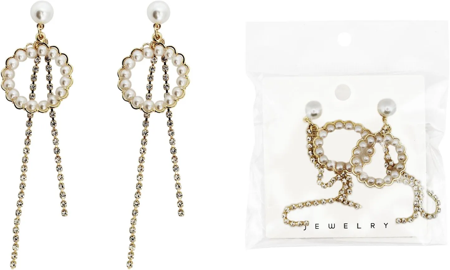 Серьги гвоздики висячие Кольцо Цвет: золото