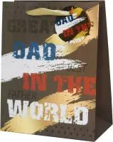 Пакет подарочный 18х10х23см Лучшему папе