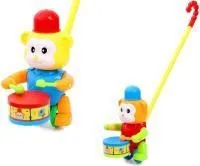 Игрушка Каталка на палочке Обезьянка-барабанщик 14х16х22см
