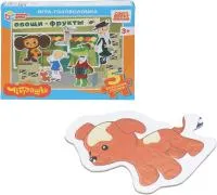 Игра развивающая УМНЫЕ ИГРЫ Чебурашка. Овощи-фрукты, головоломка с фигурными деталями 190х141х35мм
