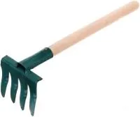 грабли витые 4 зубые с деревянной ручкой