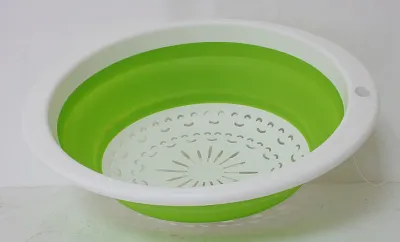 Дуршлаг d300х230х100мм складной (зелен.)