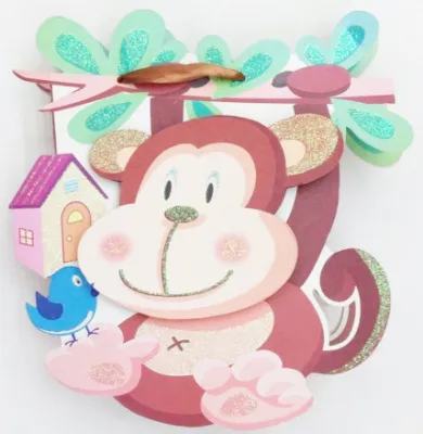 Пакет подарочный 25х26х8см 3D (Обезьянка 3D2)