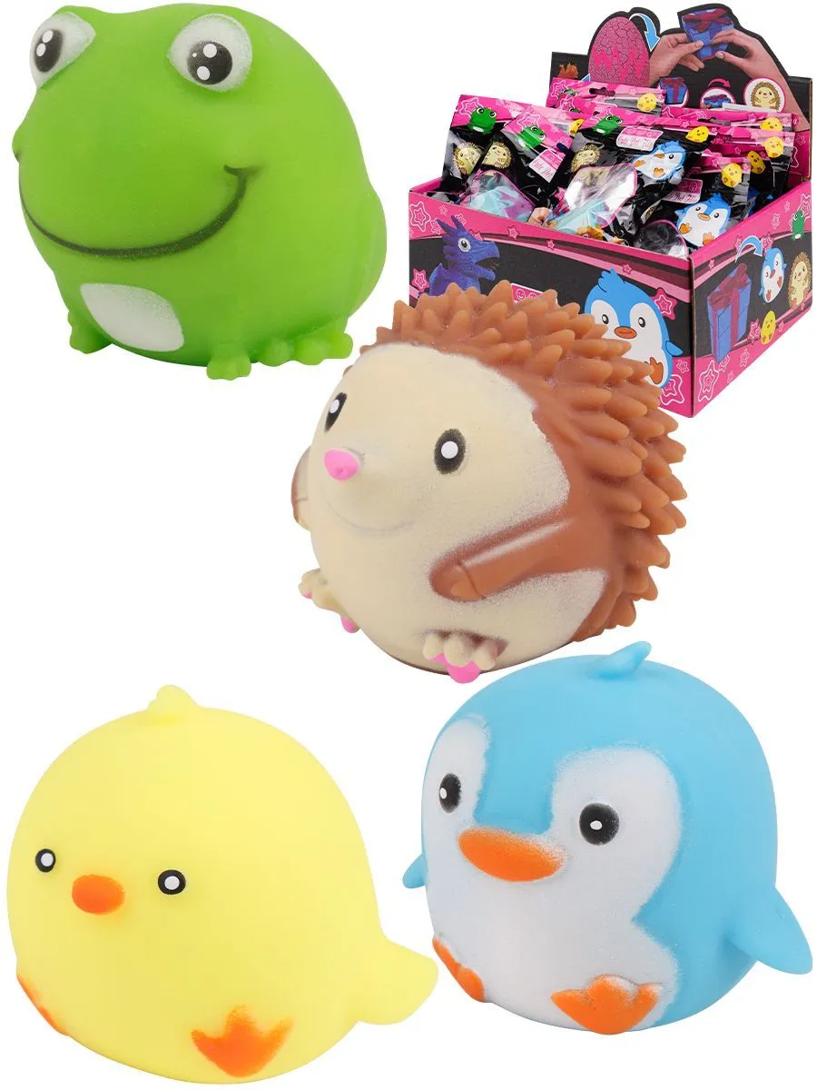 Игрушка мялка-антистресс зверята 120х40мм