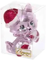 Ёлочная игрушка Весёлый котёнок 7х5х10см, цвет: розовый