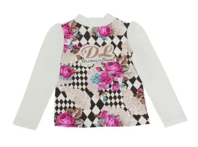 Водолазка для девочки арт.16083 Deloras (р.128 бело-роз.)