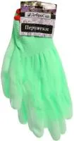 Перчатки нейлоновые Баланс с ПВХ покрытием р.8 полуоблитые, зеленые