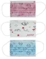 Маска одноразовая защитная 3-х слойная нетканое полотно 145х93мм детская