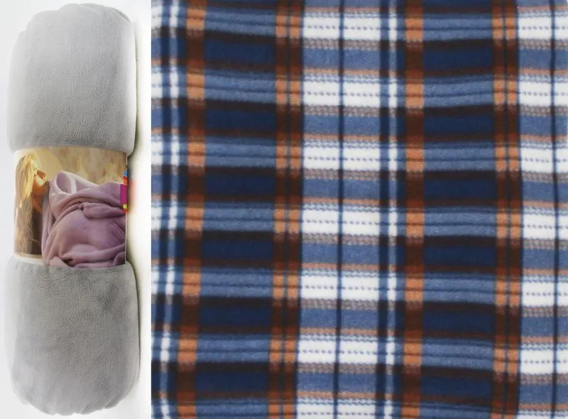 Плед Клетка 180х200см плотность 150гр