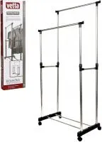 Вешалка VETTA 800х420х800(1600)мм напольная двойная телескопическая на колесах 
