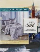 Комплект постельного белья Satin collection Евростандарт 4 предмета микросатин Морозный узор/Эльф