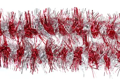 Мишура d9х180см Вираж с длинным ворсом  (Цвет: красный.)