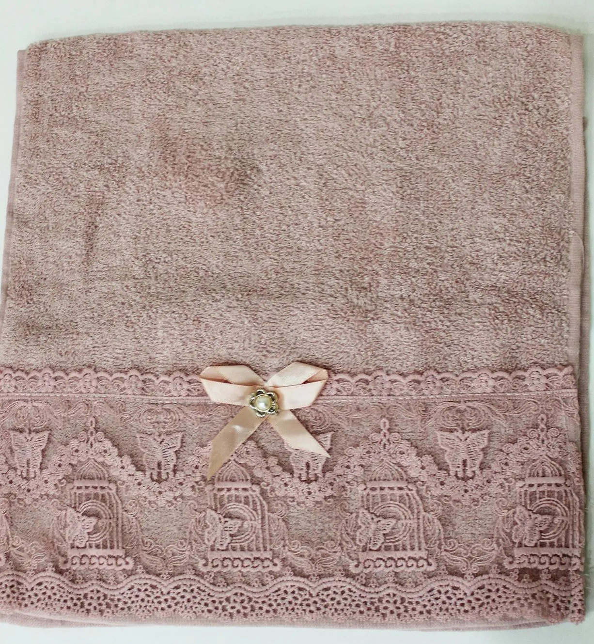 Полотенце махровое 40х90см плотность 430гр/м цвет пудровый