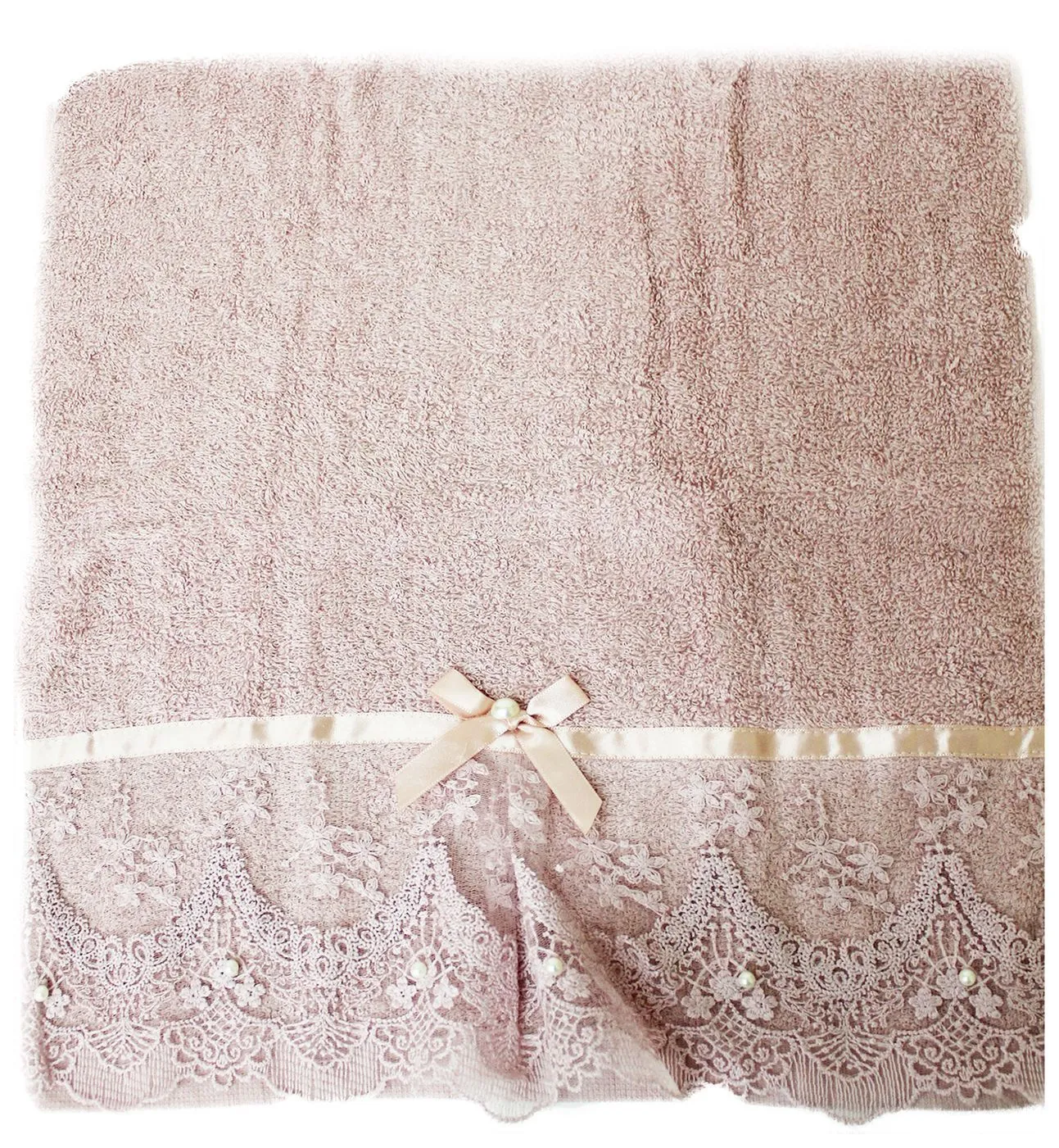 Полотенце махровое 40х90см плотность 430гр/м цвет пудровый