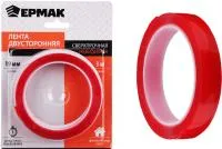 Лента клейкая ЕРМАК двусторонняя 19ммх3м сверхпрочная невидимая